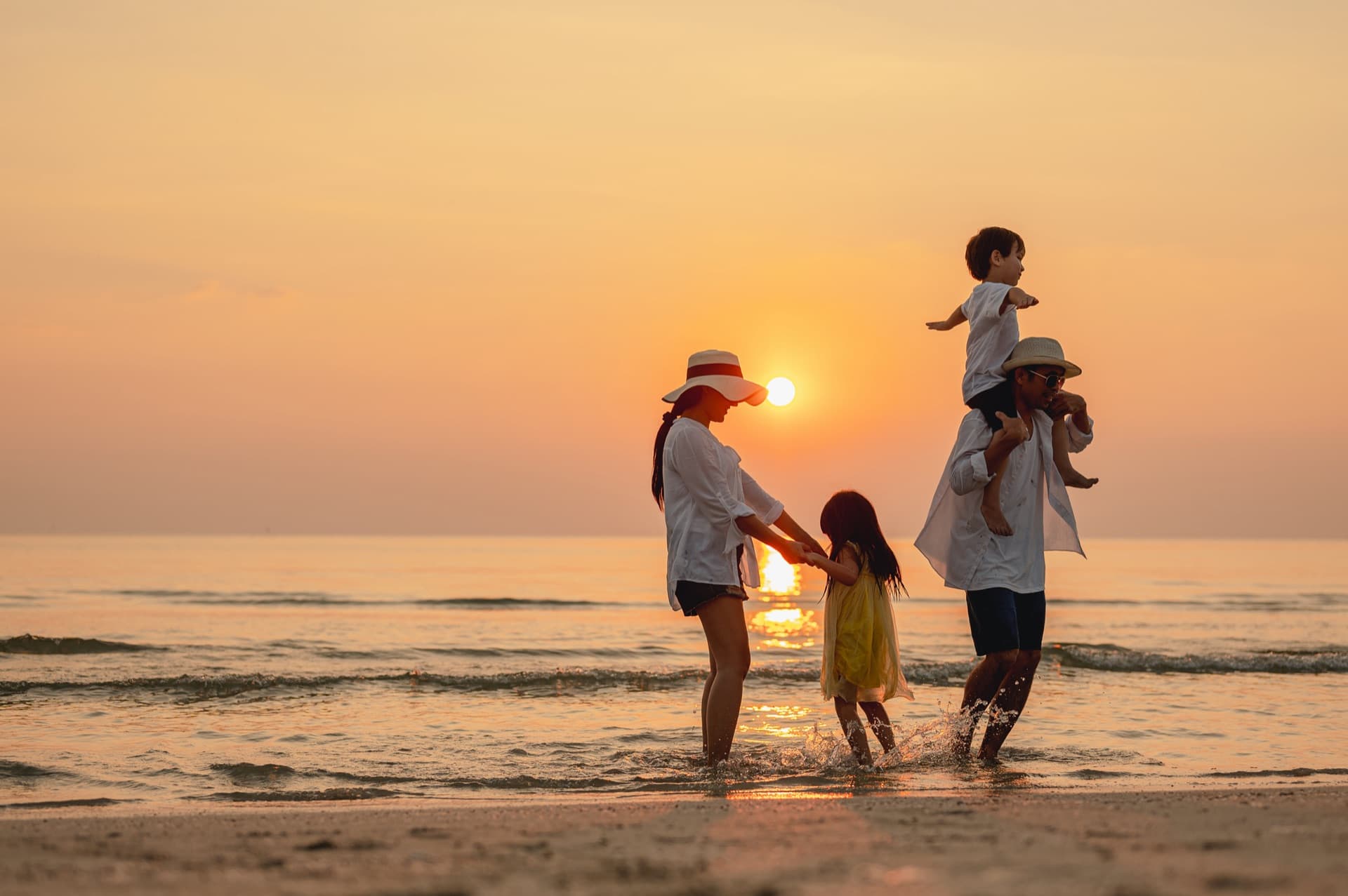 A family enjoying time together outdoors